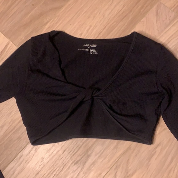 GARAGE Long Sleeved Black Crop Top, size small - Picture 3 of 4
